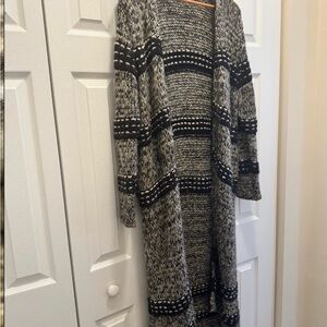 SWANK Black and Gray Long Cardigan